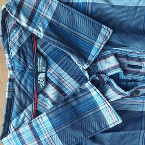 North Face blue,red dress shirt